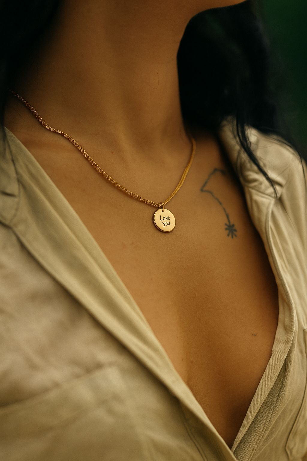 Runde Anhänger Gold - Personalisierbar