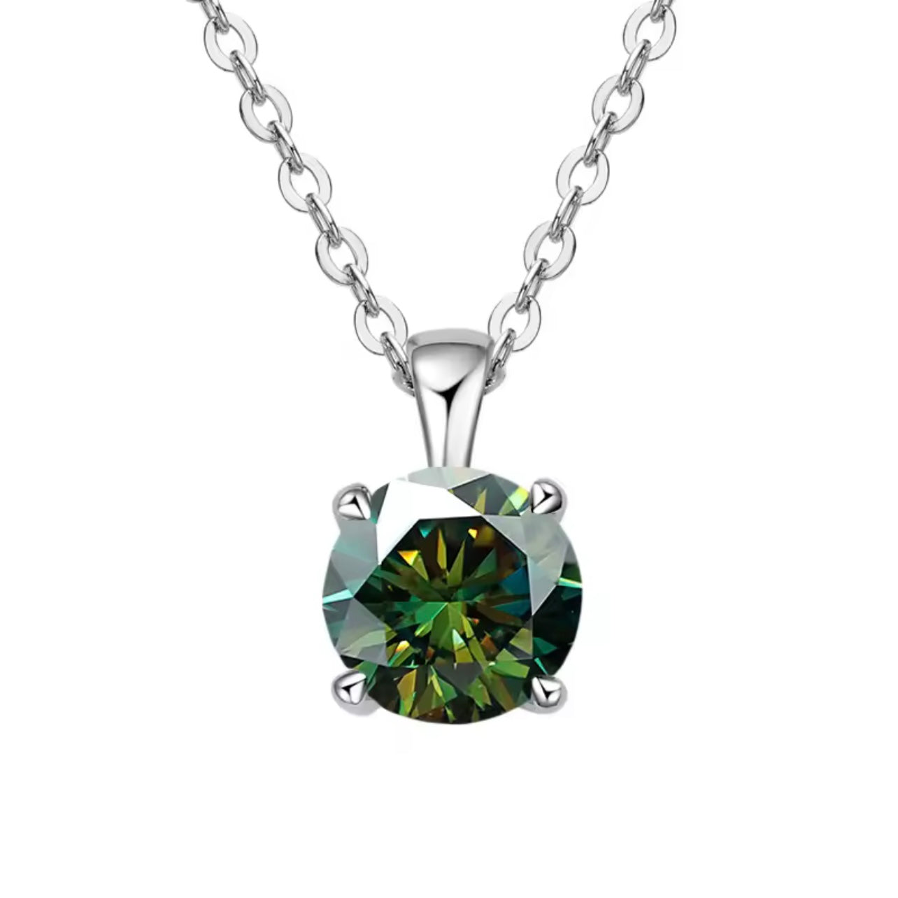 925 Sterling Silber natur - Moissanit Halsketten