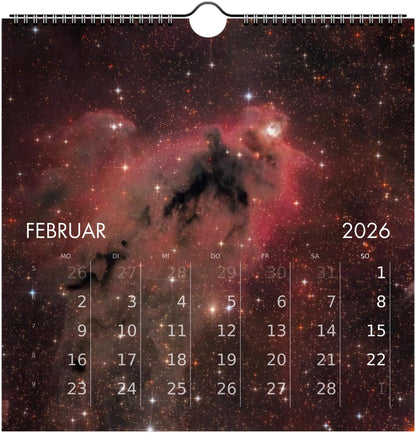 Wandkalender Astronomie 2026 21x21cm (EU & Rest der Welt)