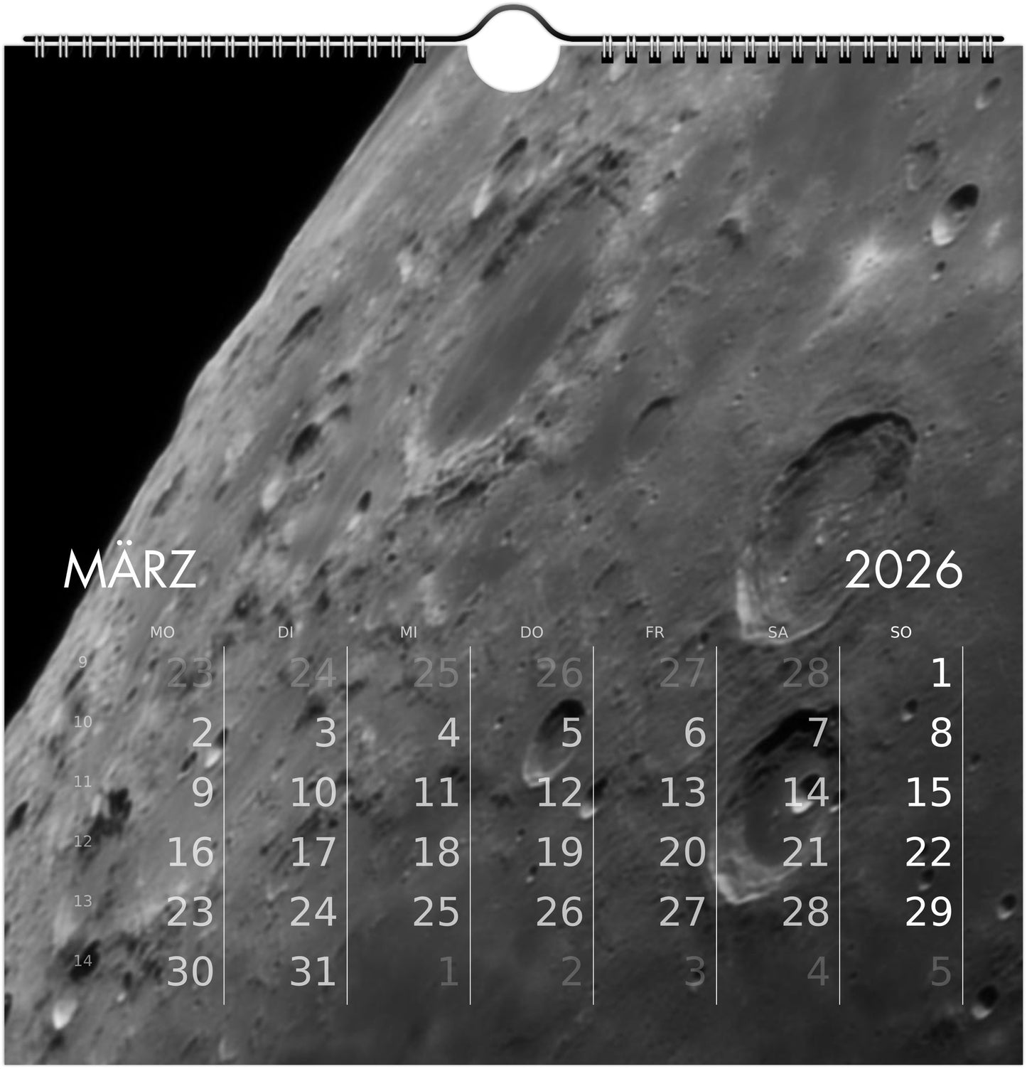 Wandkalender Astronomie 2026 21x21cm (EU & Rest der Welt)