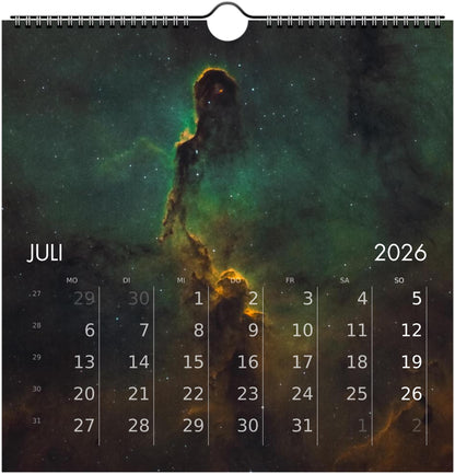 Wandkalender Astronomie 2026 21x21cm (EU & Rest der Welt)