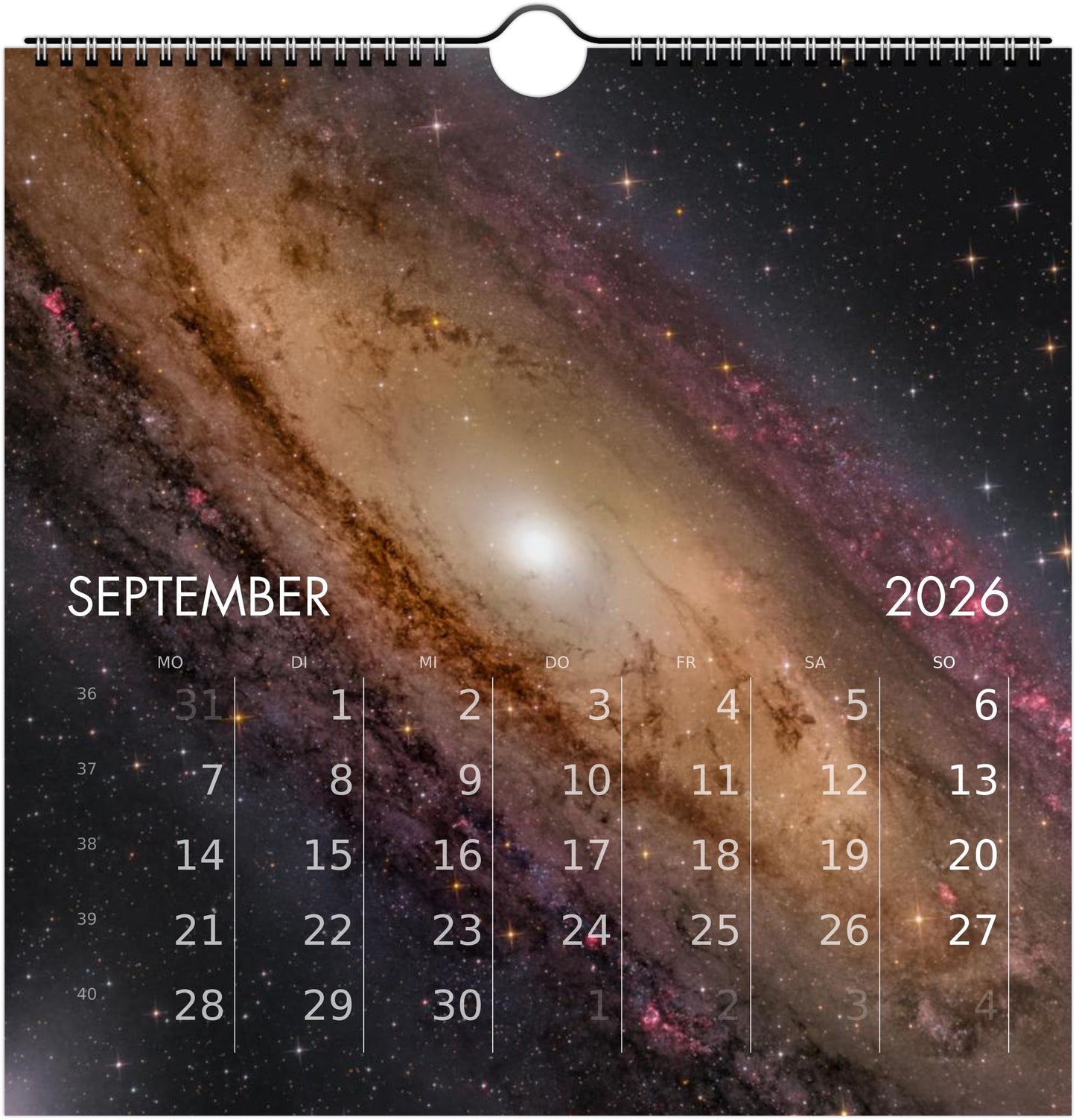 Wandkalender Astronomie 2026 21x21cm (EU & Rest der Welt)
