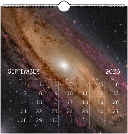 Wandkalender Astronomie 2026 21x21cm (EU & Rest der Welt)