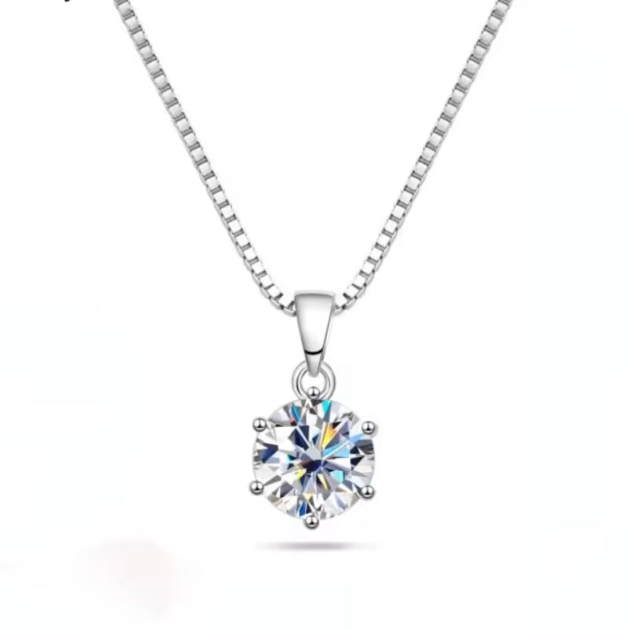 925 Sterling Silber natur - Moissanit Halsketten