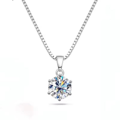 925 Sterling Silber natur - Moissanit Halsketten