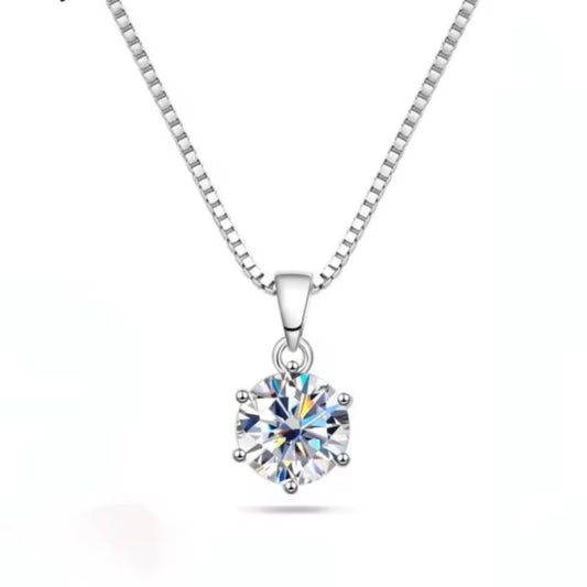925 Sterling Silber natur - Moissanit Halsketten
