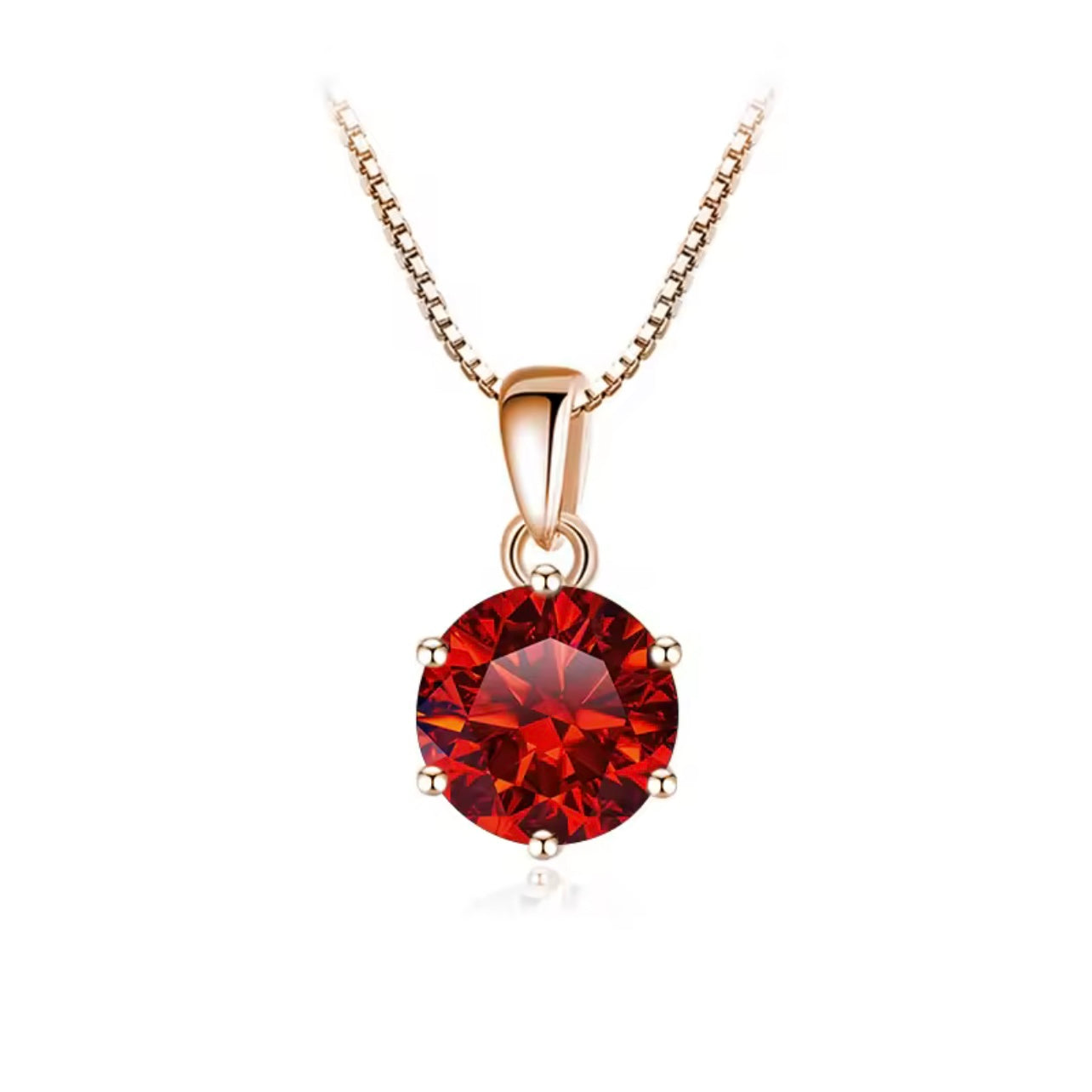925 Sterling Silber, Rosé vergoldet - Moissanit Halsketten